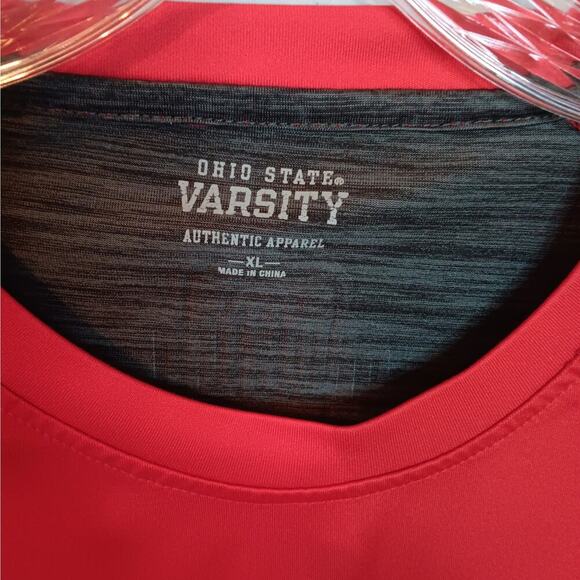 EUC Ohio State Buckeyes XL Varsity Shortsleeve Crewneck Red Gray Shirt - Picture 3 of 6